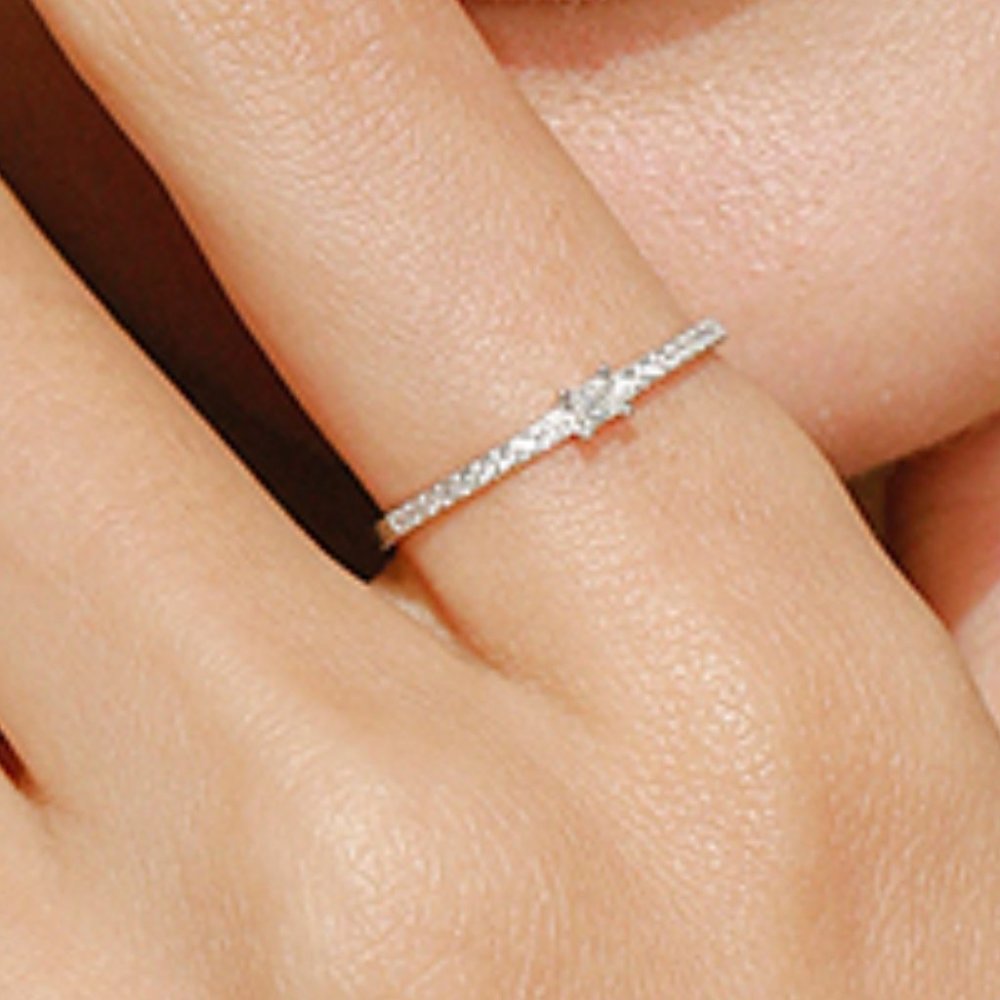 925 Sterling Silver Ring Shiny Simulator Diamond Women Jewelry Wedding P… - Picture 2 of 3
